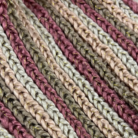 Crocheted Gold Sparkle Twisted Infinity Scarf - Picture 2 of 2